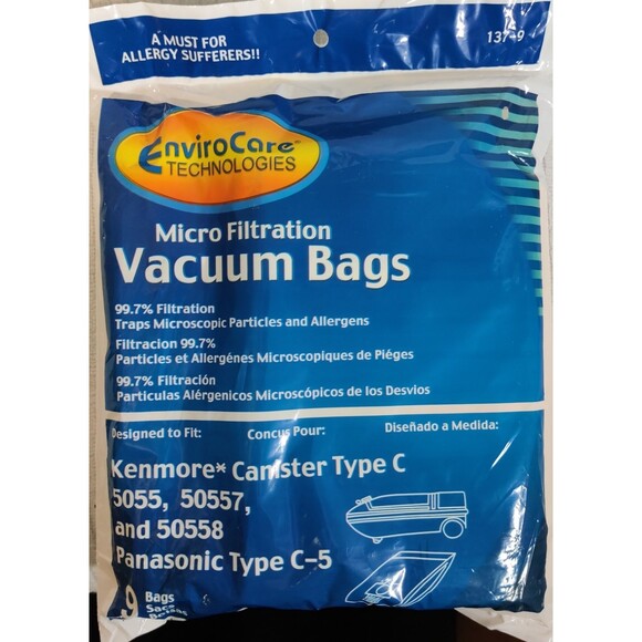 KENMORE CANISTER VACUUM BAGS TYPE C FOR MODELS 5055, 50557, & 50588 - Picture 1 of 5